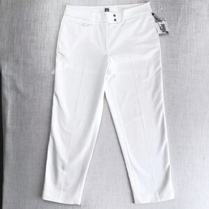 Anne Klein Womens White Dress Pants Straight Leg Size 12 NEW
